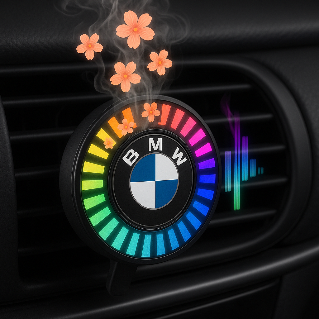 Hudební rytmus LED světla do auta s logem (s aroma difuzérem)